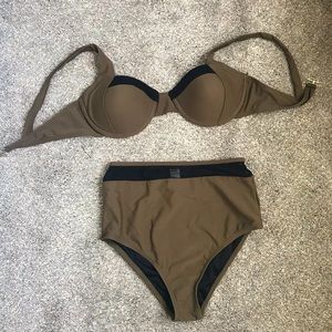 CUPSHE 2-piece Green High Waisted Bikini Set